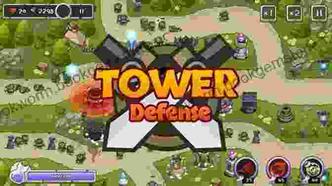 A Strategic View Of The Wizard Tower's Tower Defense Gameplay, With Enemies Approaching From Various Paths. Wizard S Tower: A LitRPG Adventure