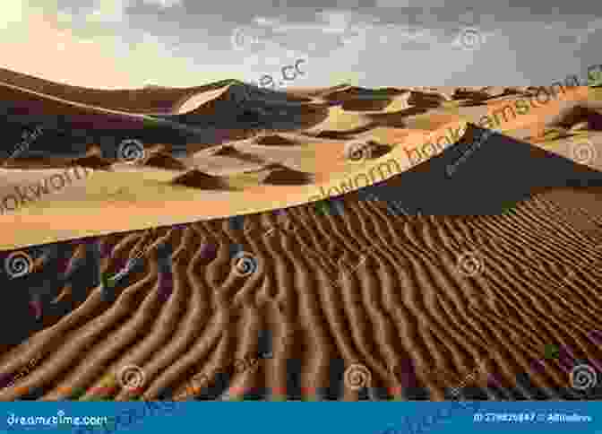 A Vast Desert Landscape With Rolling Dunes, Creating A Mesmerizing And Desolate Scene Sand And Water: Desert And Seascape Imagery
