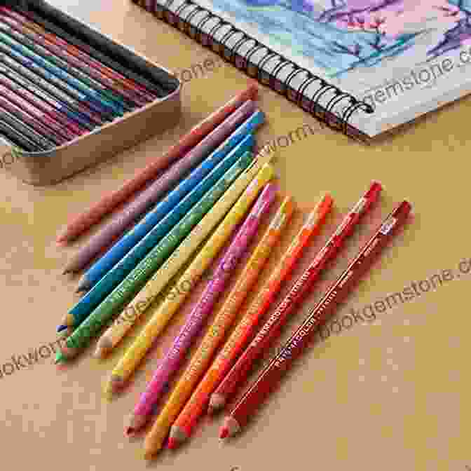Detailed Diagram Of A Coloured Pencil, Highlighting The Core And Barrel Components The Original Coloured Pencil Reference