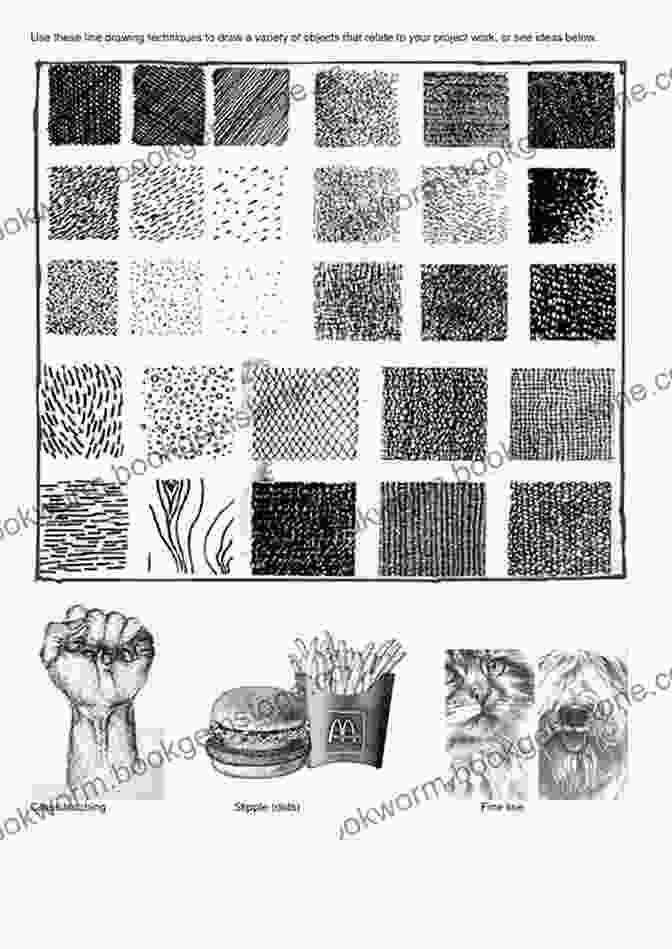 Examples Of Hatching And Cross Hatching Techniques, Creating Tonal Variations And Textures The Original Coloured Pencil Reference