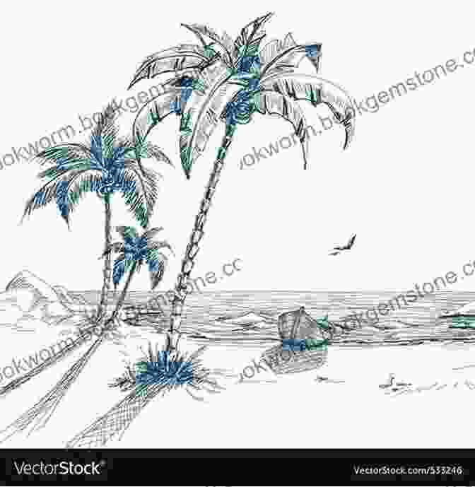 Sketch Of Palm Tree Scene Learn To Paint: Palm Tree Scene